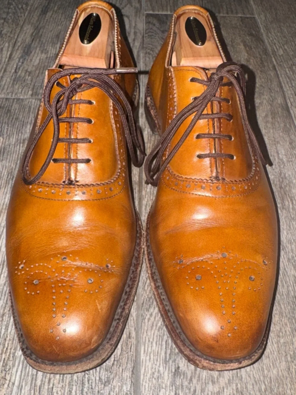 Allen Edmonds Cornwallis Walnut Dress Shoes Size 9.5 B Leather